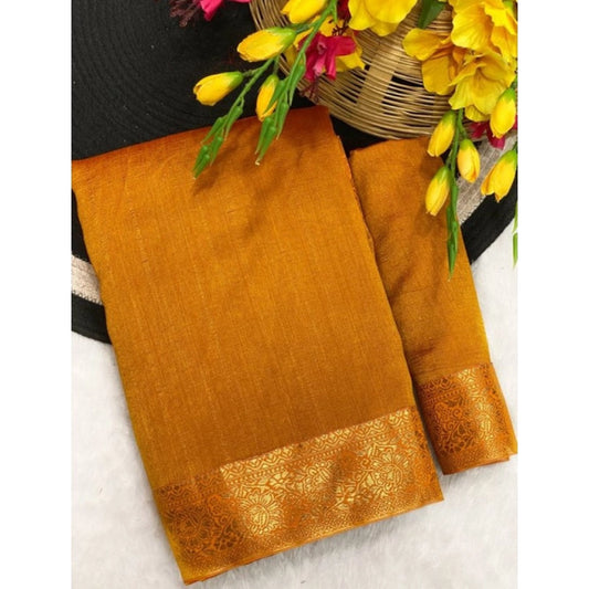 Women's Vichitra Silk Printed Saree With Unstitched Blouse 5.5Mtr | POPNOVA