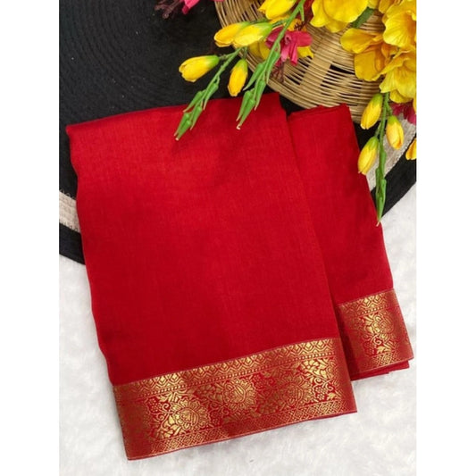Women's Vichitra Silk Printed Saree With Unstitched Blouse 5.5Mtr | POPNOVA