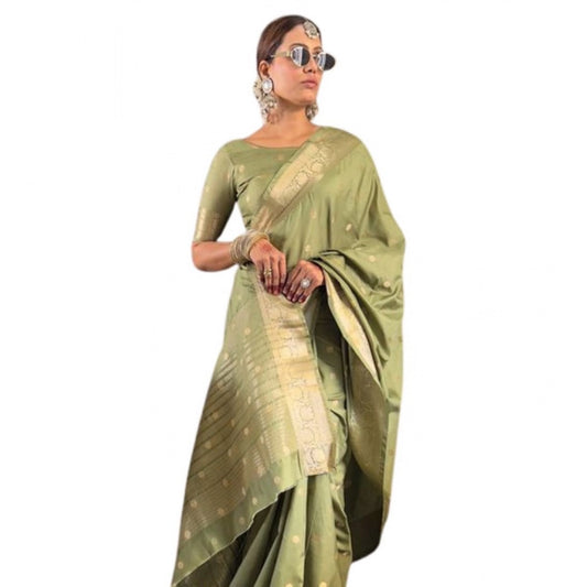 Women's Satin Printed Saree With Unstitched Blouse 5.5Mtr | POPNOVA