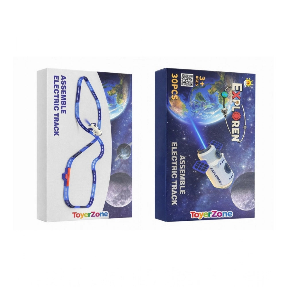 Plastic Space Theme 30 Pcs Assemble Electric Track Set (Multicolor) kids toys for kids 3+ years
