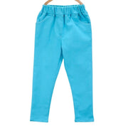 Girl's Denim Solid Elasticated Jeggings cum Jeans - Blue