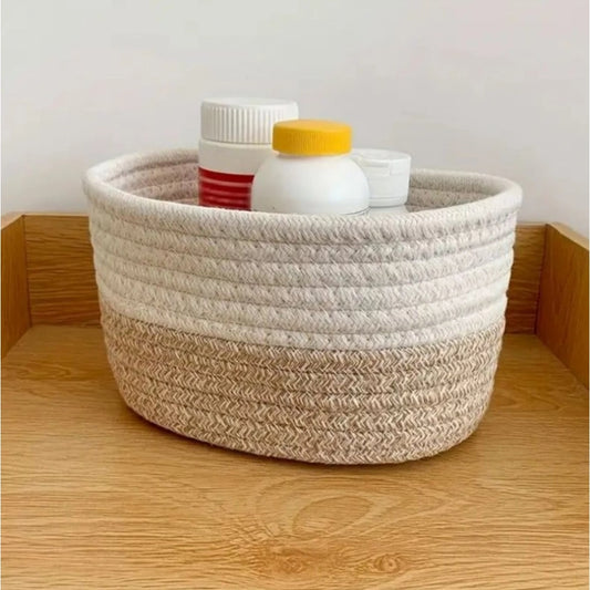 Cotton Pack Of 1 Bathroom Storage Basket For Clothes (White) - POPNOVA
