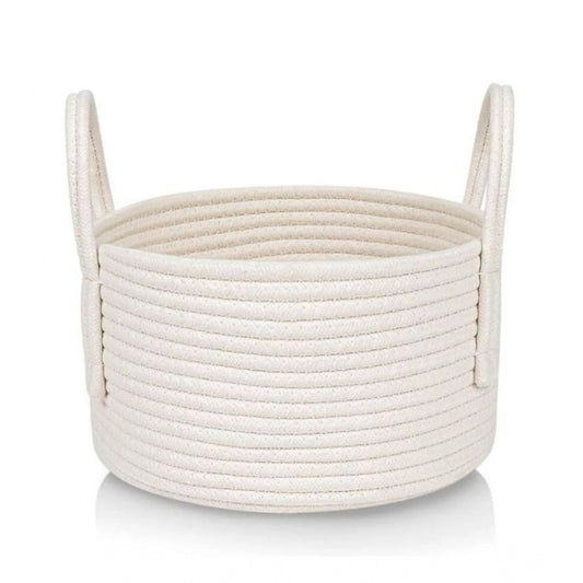 Generic Cotton Pack Of_1 Basket 7x5 Inch Storage Basket For Clothes (White)