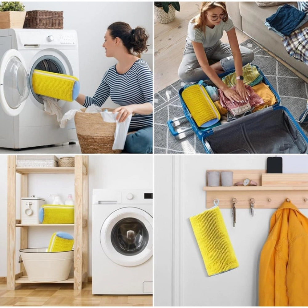 Pack of 2 Shoe Washing Machine Bag (Yellow) - POPNOVA