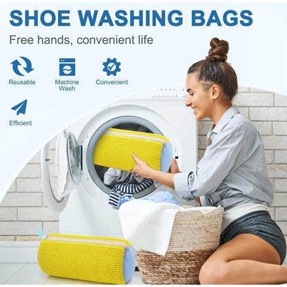 Pack of 2 Shoe Washing Machine Bag (Yellow) - POPNOVA