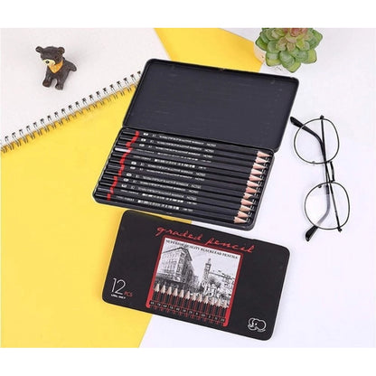 Pack of 2 12 pcs Art Pencil Kit Set (Black) - POPNOVA