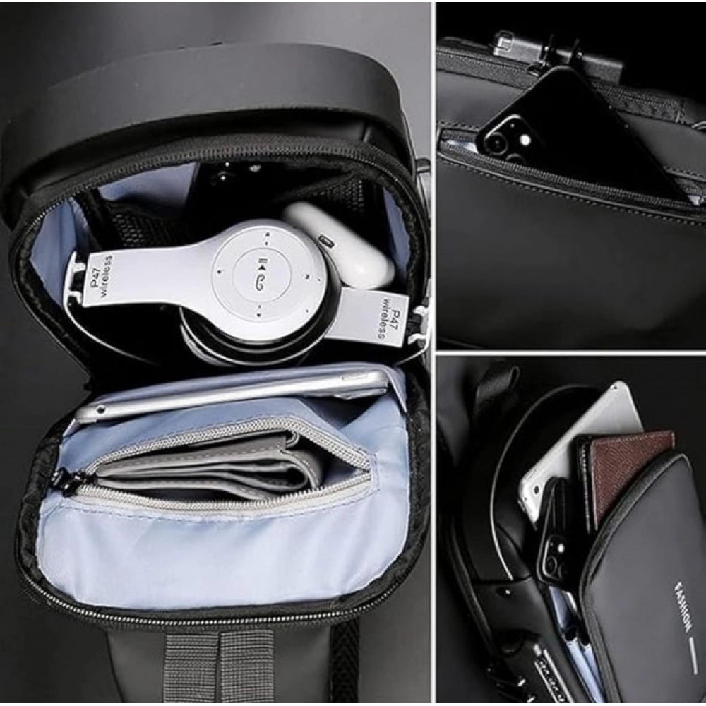 Waterproof Sling Cross Backpack Bag (Black) - POPNOVA