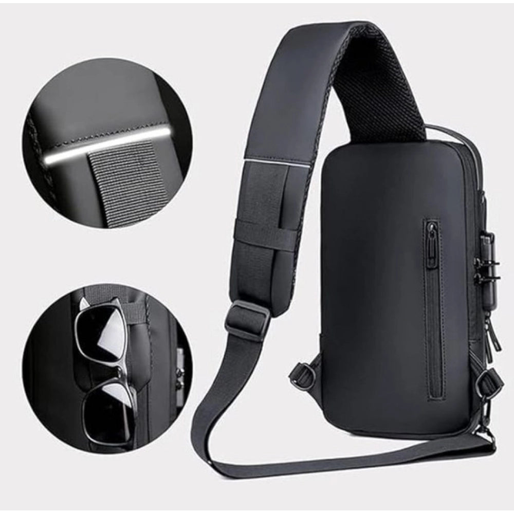 Waterproof Sling Cross Backpack Bag (Black) - POPNOVA