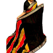 Women's Dola Silk Embellished Saree With Unstitched Blouse 5.5 Mtr (Multicolor)