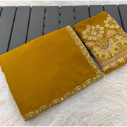 Women's Art Silk Embroidered Saree With Unstitched Blouse 5.5 Mtr (Yellow)