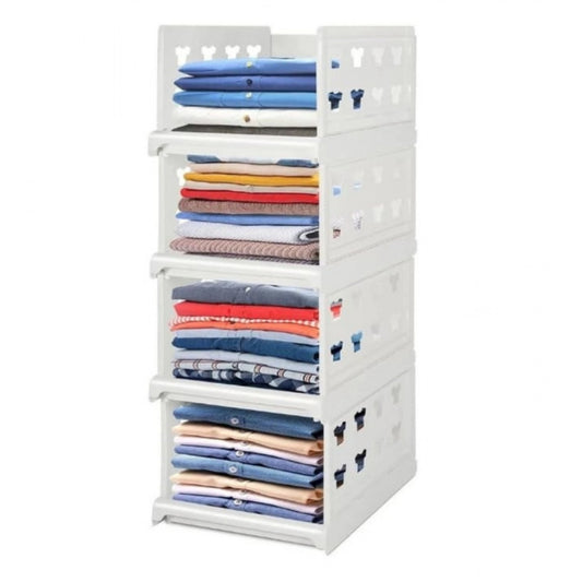 Generic Pack of 1 Plastic Foldable Stackable Storage Organizer (White)