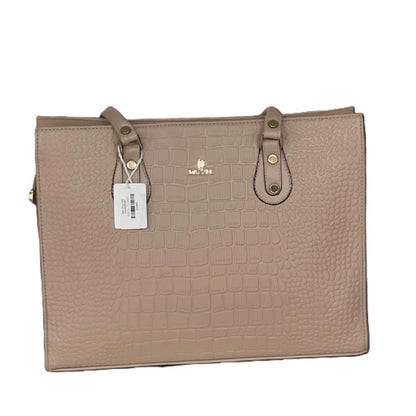 Women's Polyurethane Croco Shoulder Tote Bag (Beige) - POPNOVA