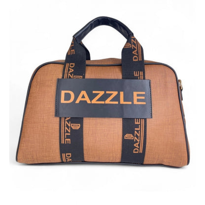Women's Polyurethane Textured Duffle Bag with Adjustable & Removable Strap (Brown) - POPNOVA