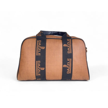 Women's Polyurethane Textured Duffle Bag with Adjustable & Removable Strap (Brown) - POPNOVA