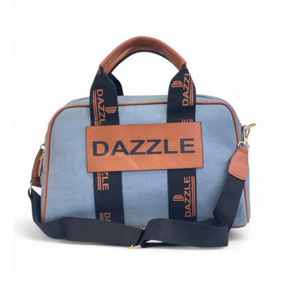 Women's Polyurethane Textured Duffle Bag with Adjustable & Removable Strap (Blue) - POPNOVA