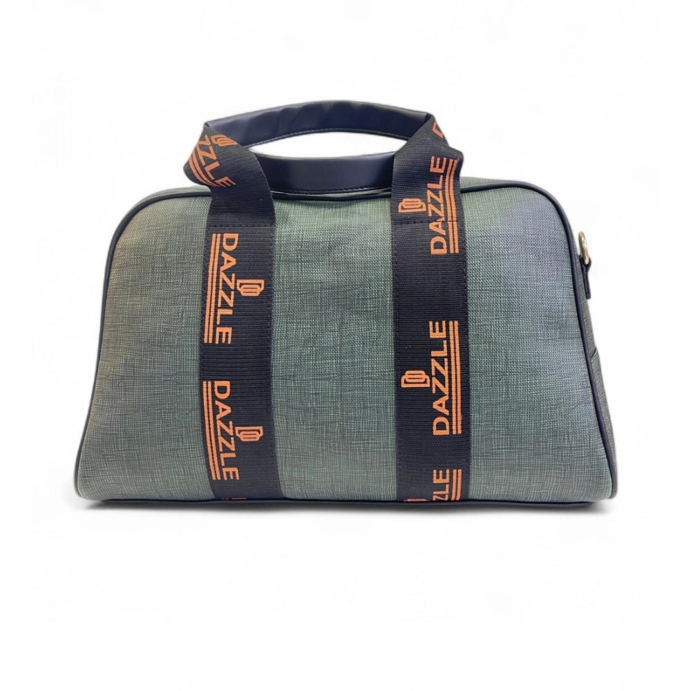 Women's Polyurethane Textured Duffle Bag with Adjustable & Removable Strap (Dark Green) - POPNOVA