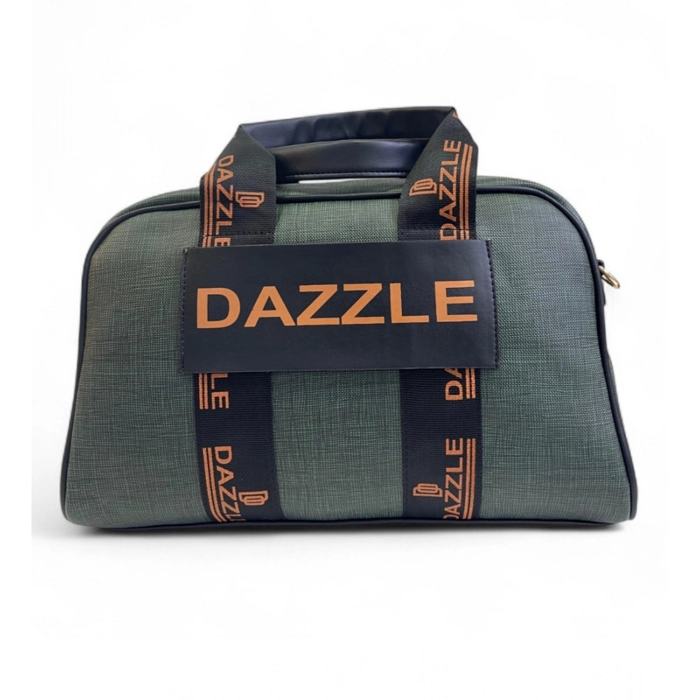 Women's Polyurethane Textured Duffle Bag with Adjustable & Removable Strap (Dark Green) - POPNOVA