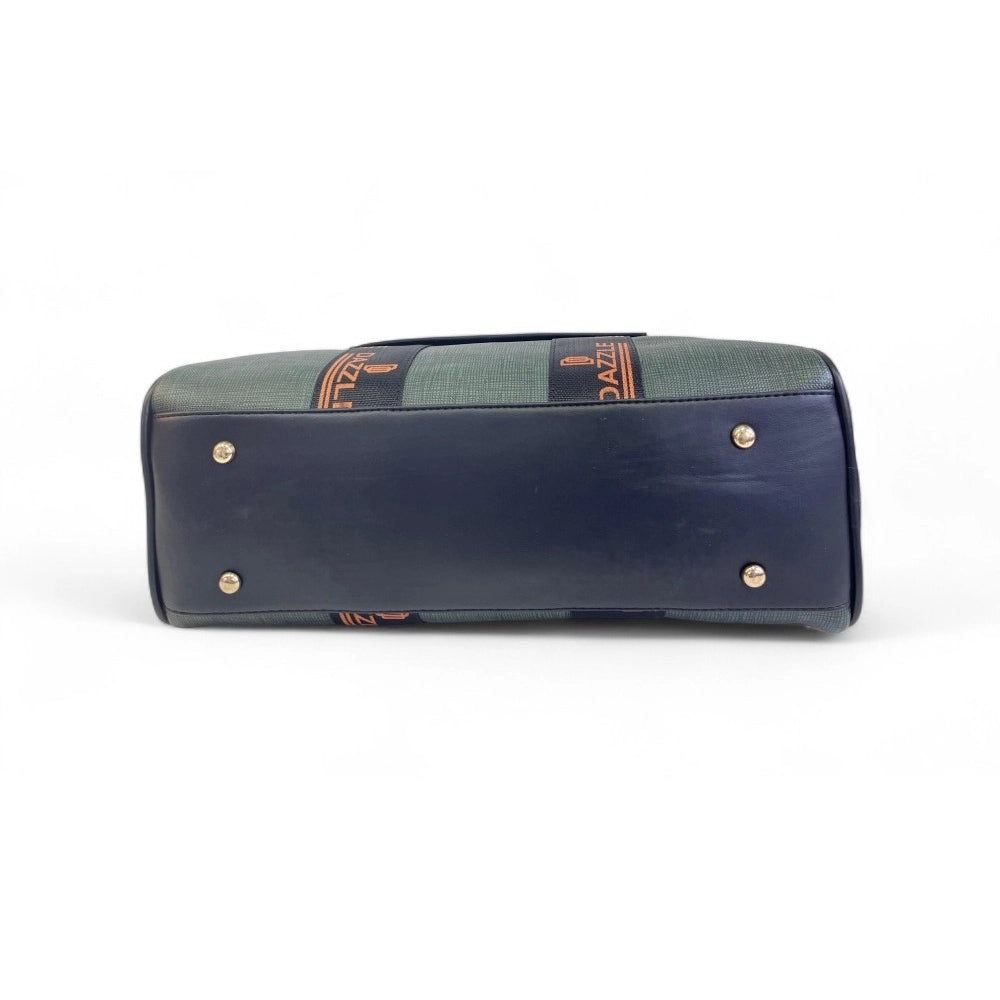 Women's Polyurethane Textured Duffle Bag with Adjustable & Removable Strap (Dark Green) - POPNOVA