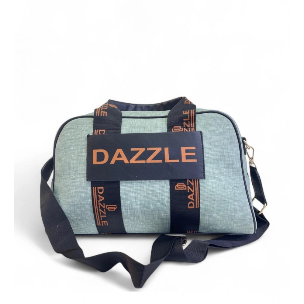 Women's Polyurethane Textured Duffle Bag with Adjustable & Removable Strap (Green) - POPNOVA