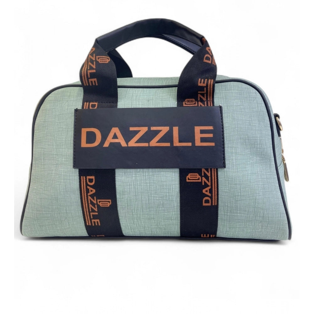 Women's Polyurethane Textured Duffle Bag with Adjustable & Removable Strap (Green) - POPNOVA