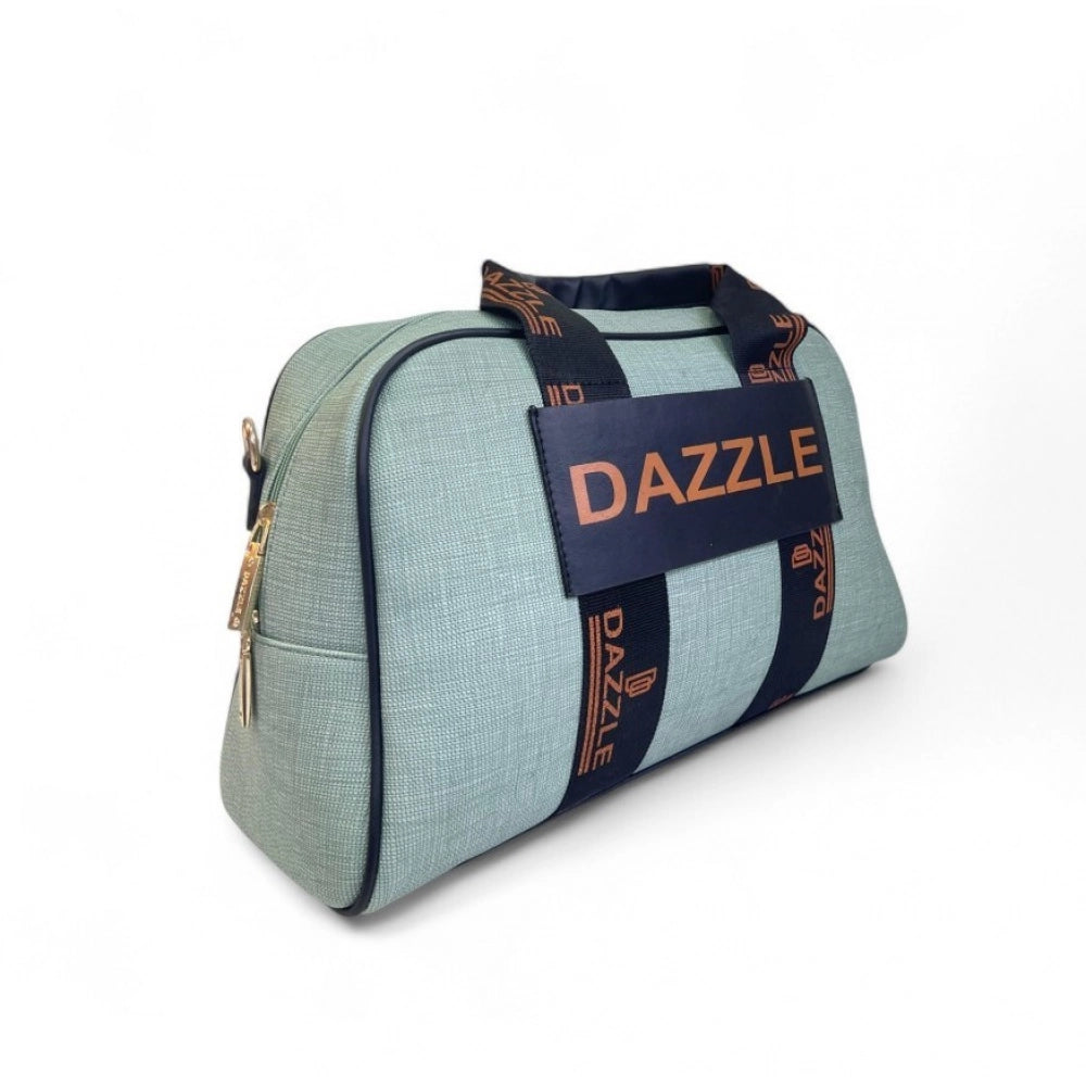 Women's Polyurethane Textured Duffle Bag with Adjustable & Removable Strap (Green) - POPNOVA