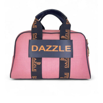 Women's Polyurethane Textured Duffle Bag with Adjustable & Removable Strap (Pink) - POPNOVA