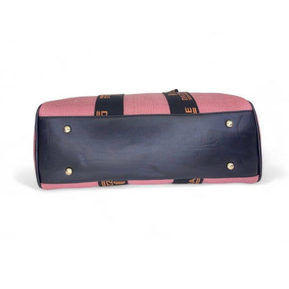 Women's Polyurethane Textured Duffle Bag with Adjustable & Removable Strap (Pink) - POPNOVA
