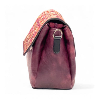 Women's Polyurethane Floral Embroidered Crossbody Sling Bag with Adjustable & Removable Strap (Red) - POPNOVA