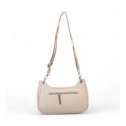 Women's Polyurethane Floral Embroidered Crossbody Sling Bag with Adjustable & Removable Strap (Beige) - POPNOVA