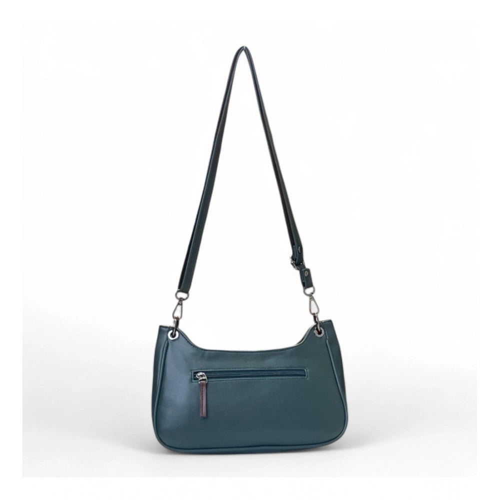 Women's Polyurethane Floral Embroidered Crossbody Sling Bag with Adjustable & Removable Strap (Blue) - POPNOVA