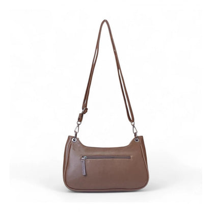 Women's Polyurethane Floral Embroidered Crossbody Sling Bag with Adjustable & Removable Strap (Brown) - POPNOVA