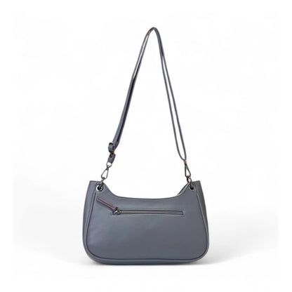 Women's Polyurethane Floral Embroidered Crossbody Sling Bag with Adjustable & Removable Strap (Grey) - POPNOVA