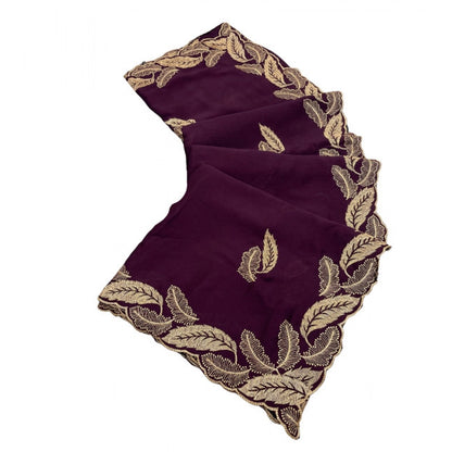 Women's Chiffon Embroidered Saree With Unstitched Blouse 5.5 Mtr�(Magenta)