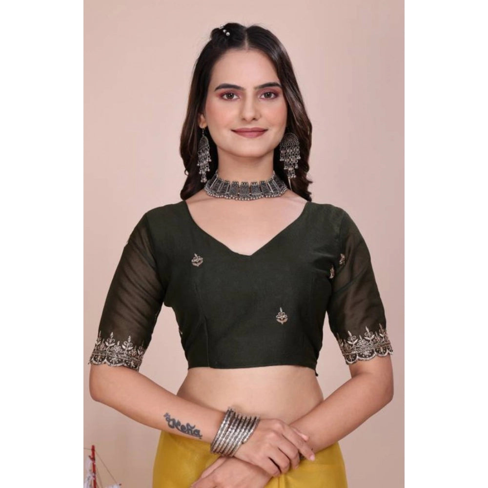 Women's Georgette Embellished Saree With Unstitched Blouse 5.5 Mtr�(Yellow)