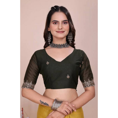 Women's Georgette Embellished Saree With Unstitched Blouse 5.5 Mtr�(Yellow)