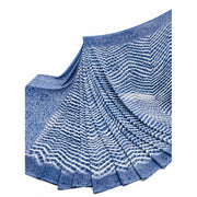 Women's Georgette Printed Saree With Unstitched Blouse 5.5 Mtr (Blue)