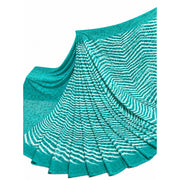 Women's Georgette Printed Saree With Unstitched Blouse 5.5 Mtr (Teal)