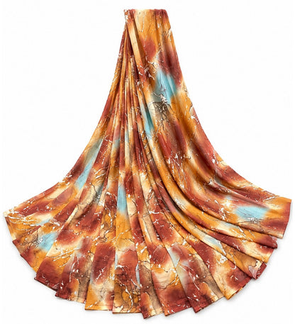 Women's Georgette Printed Saree With Unstitched Blouse 5.5 Mtr (Multi)