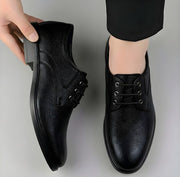 Men's Synthetic Leather Solid Lace - Up Formal Shoes - Black