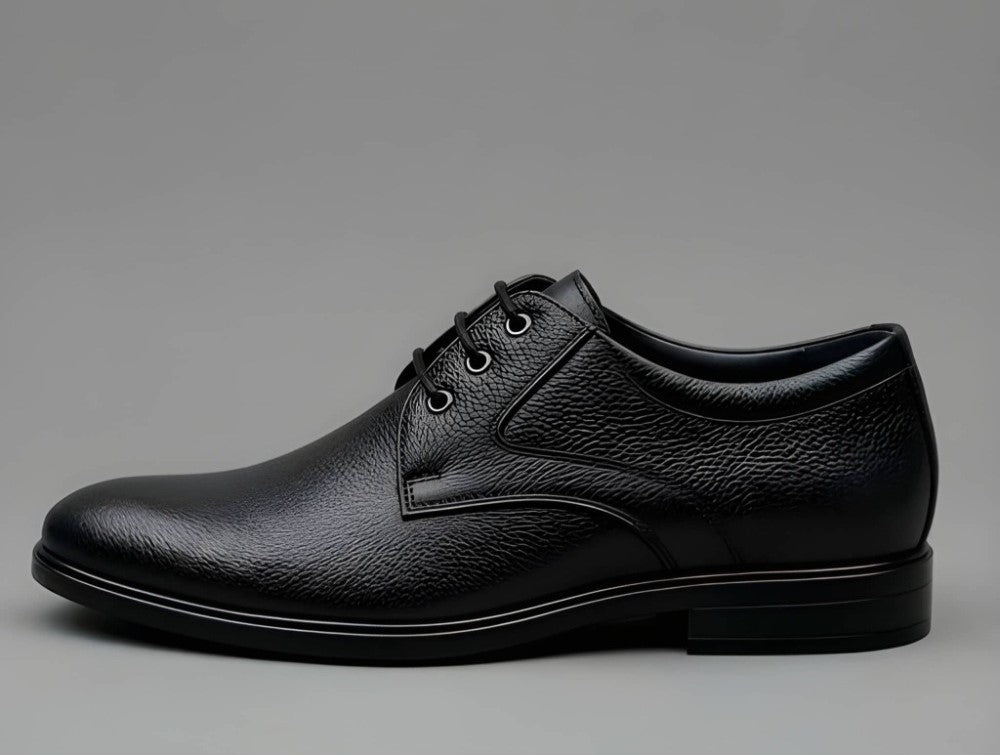 Men's Synthetic Leather Solid Lace - Up Formal Shoes - Black