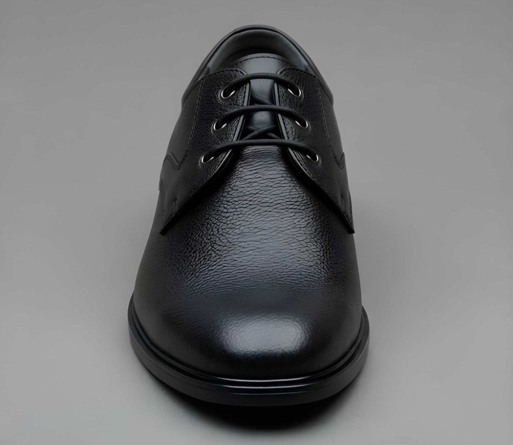 Men's Synthetic Leather Solid Lace - Up Formal Shoes - Black