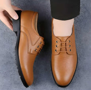 Men's Synthetic Leather Solid Lace - Up Formal Shoes - Tan