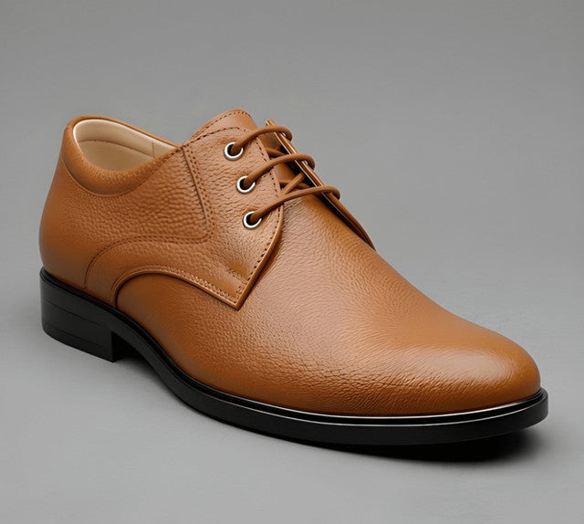 Men's Synthetic Leather Solid Lace - Up Formal Shoes - Tan