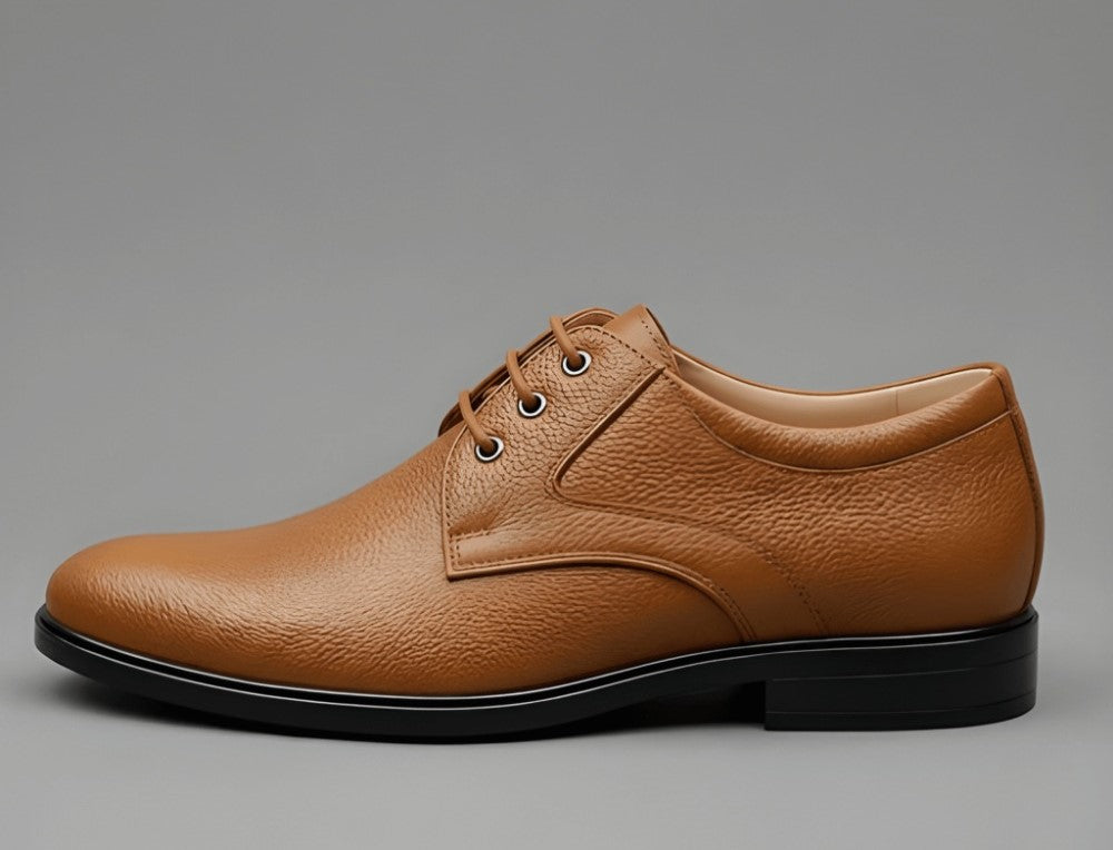 Men's Synthetic Leather Solid Lace - Up Formal Shoes - Tan