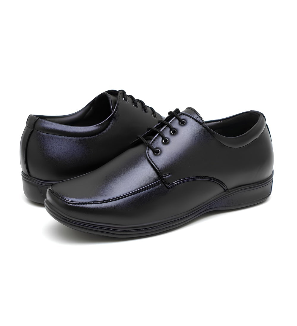 Men's Synthetic Leather Solid Lace - Up Formal Shoes - Black