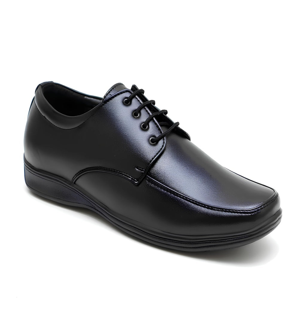 Men's Synthetic Leather Solid Lace - Up Formal Shoes - Black