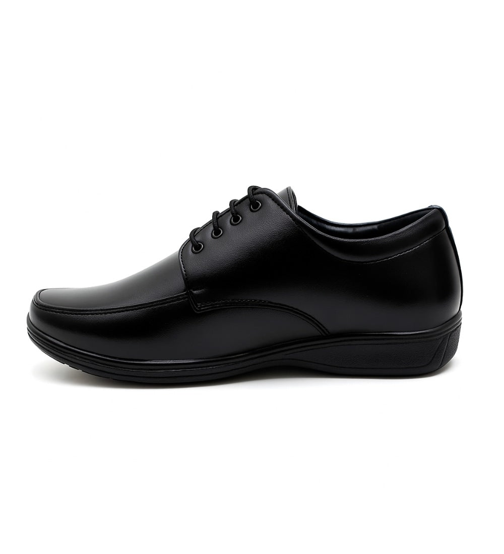 Men's Synthetic Leather Solid Lace - Up Formal Shoes - Black