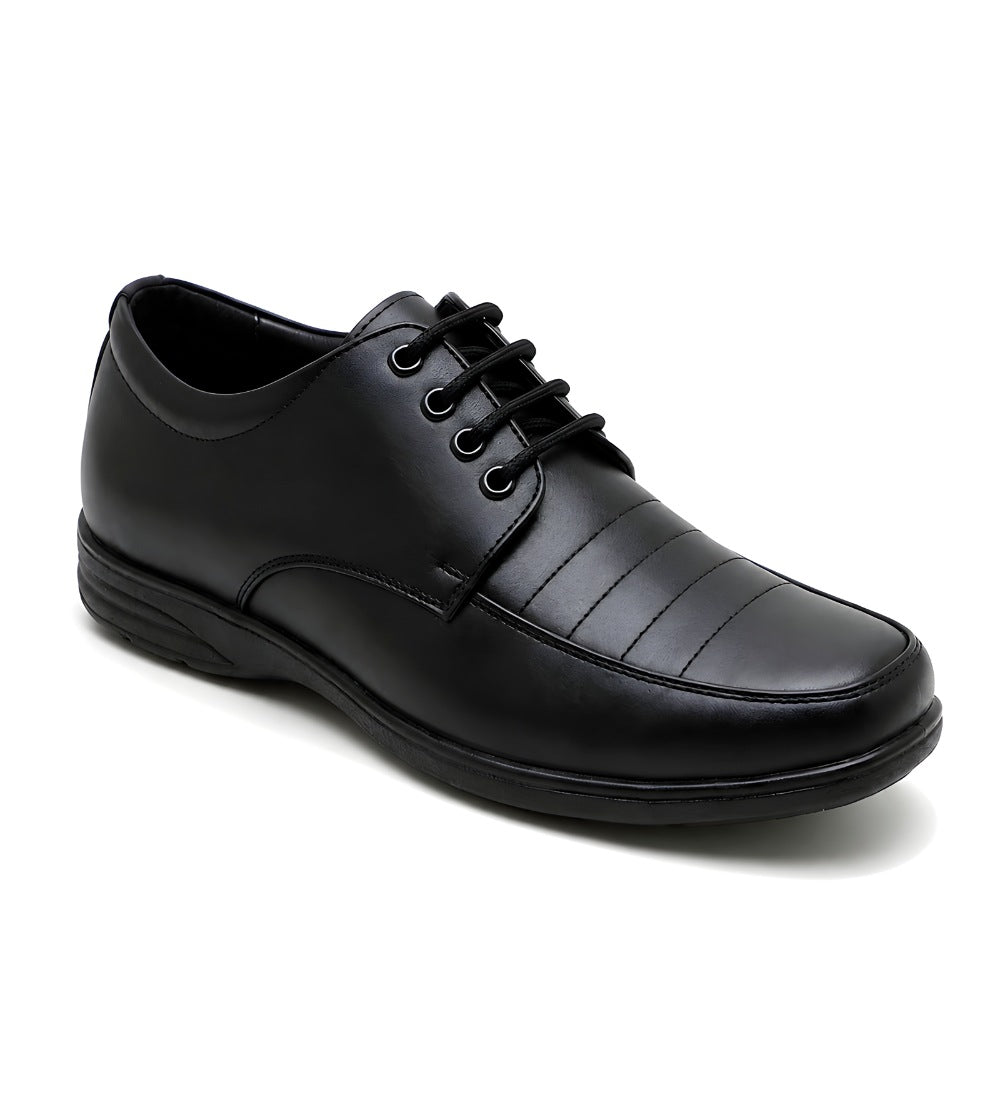Men's Synthetic Leather Solid Lace - Up Formal Shoes - Black
