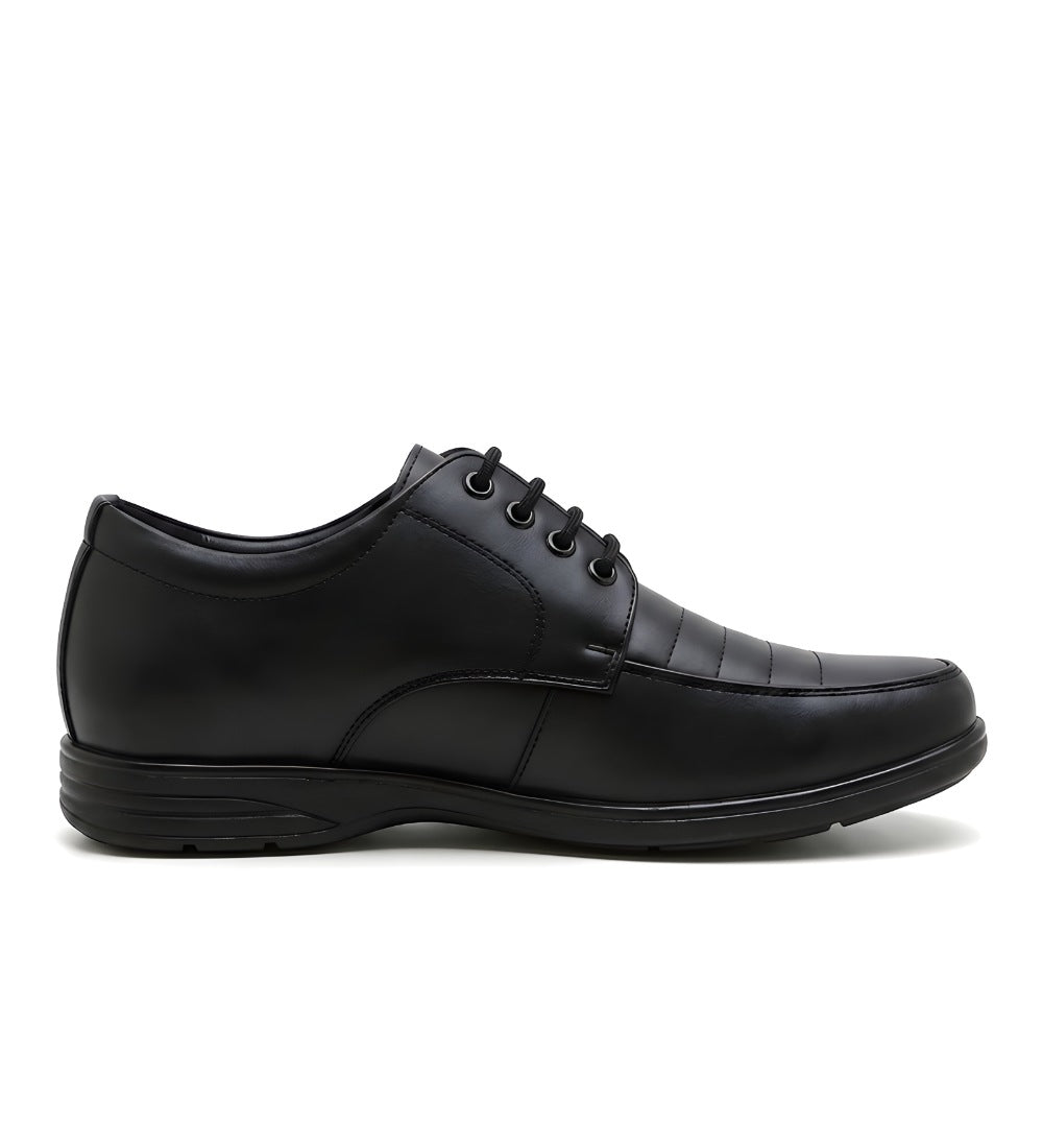 Men's Synthetic Leather Solid Lace - Up Formal Shoes - Black