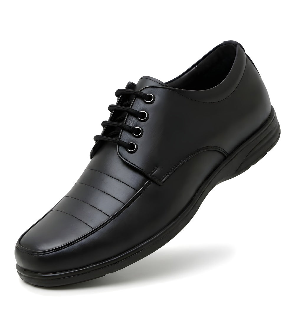 Men's Synthetic Leather Solid Lace - Up Formal Shoes - Black